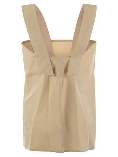 Antonelli Cotton Flared Top In Beige