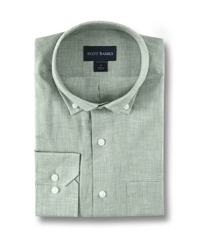 Shop Scott Barber Heathered Chambray Solid, Sage In Multi