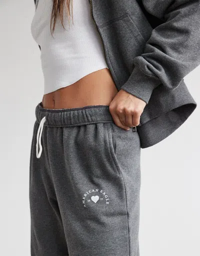 Shop American Eagle Outfitters Ae Fleece Baggy Jogger In Grey