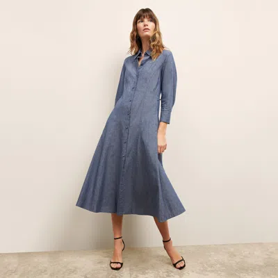 Shop M.m.lafleur The Pepper Dress - Chambray In Clear Blue