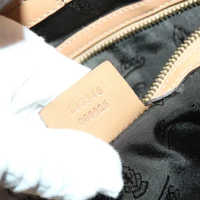 Shop Gucci Beige Leather Tote Bag ()