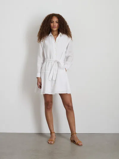 Shop Alex Mill Lilia Shirt Dress In Linen In White