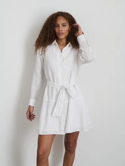 Shop Alex Mill Lilia Shirt Dress In Linen In White