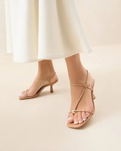 Shop Loeffler Randall Triana Dune Leather Mid-heel Sandal In Brown