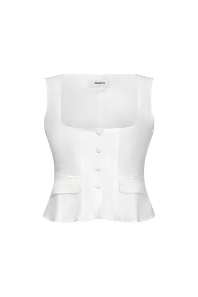 Danielle Guizio Ny Adelina Top In White