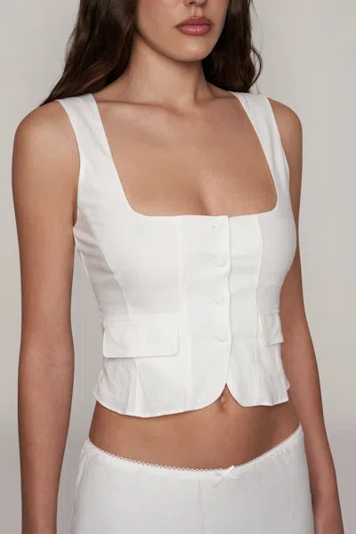 Danielle Guizio Ny Adelina Top In White