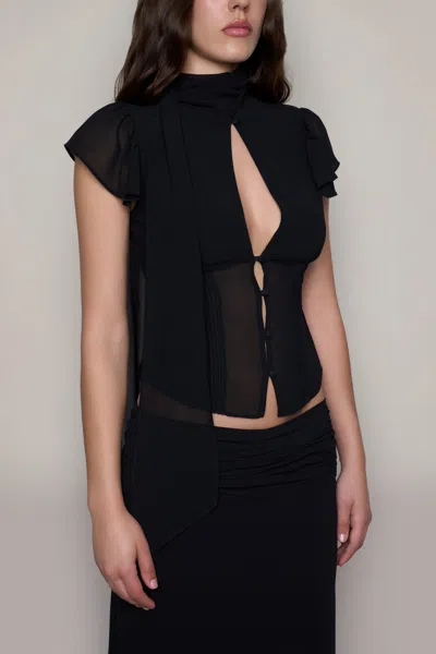 Shop Danielle Guizio Ny Ara Top In Black