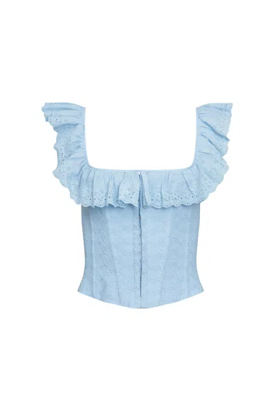 Shop Danielle Guizio Ny Bettina Corset In Angel Blue