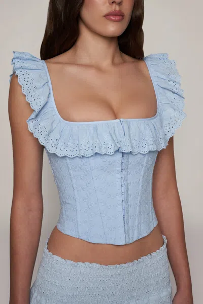 Shop Danielle Guizio Ny Bettina Corset In Angel Blue