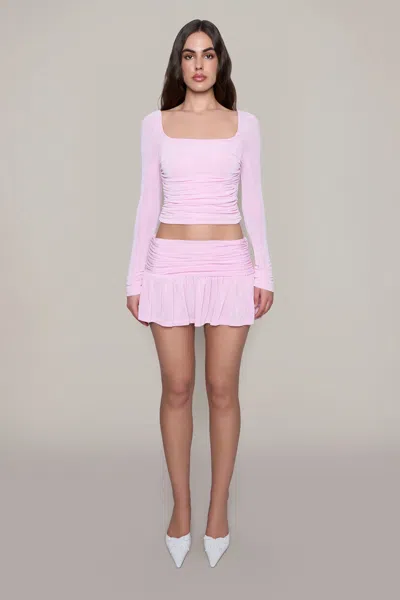 Shop Danielle Guizio Ny Asmara Skirt In Cotton Candy