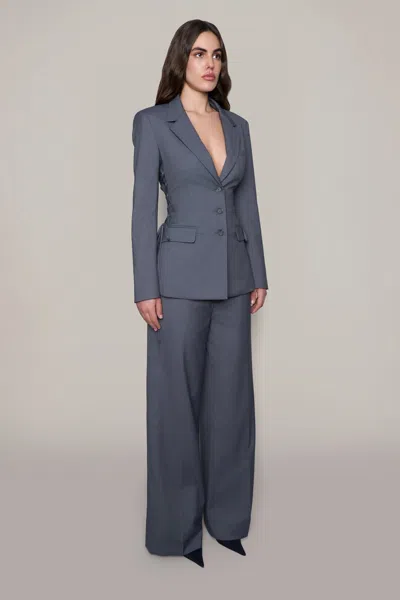 Shop Danielle Guizio Ny Athalia Trouser In Stone Grey