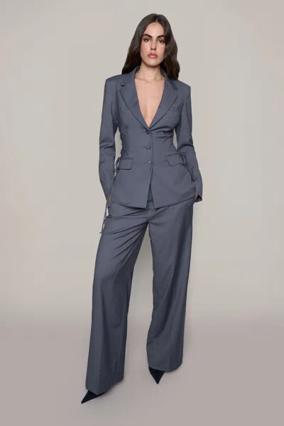 Shop Danielle Guizio Ny Athalia Trouser In Stone Grey