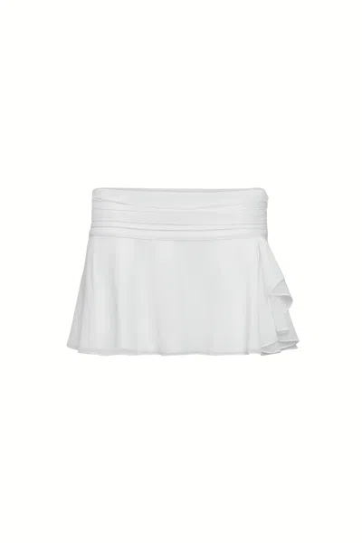 Shop Danielle Guizio Ny Chiffon Slit Mini Skirt In White