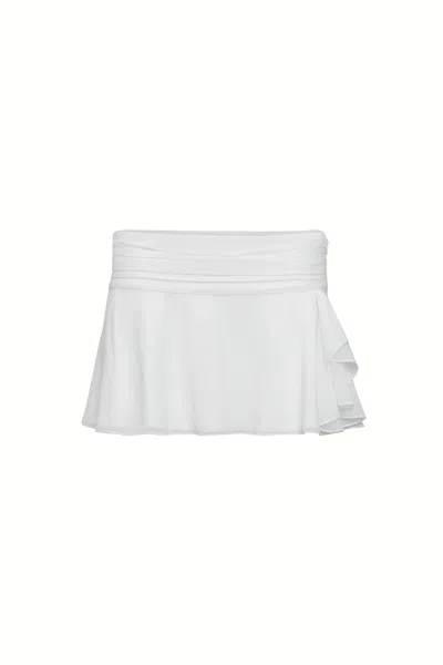 Danielle Guizio Ny Chiffon Slit Mini Skirt In White