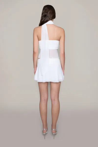 Shop Danielle Guizio Ny Chiffon Slit Mini Skirt In White