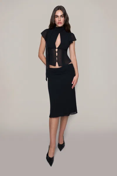 Shop Danielle Guizio Ny Eda Skirt In Black