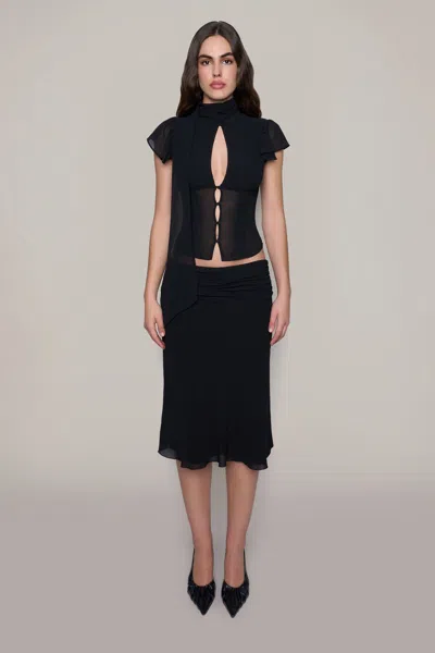 Shop Danielle Guizio Ny Eda Skirt In Black
