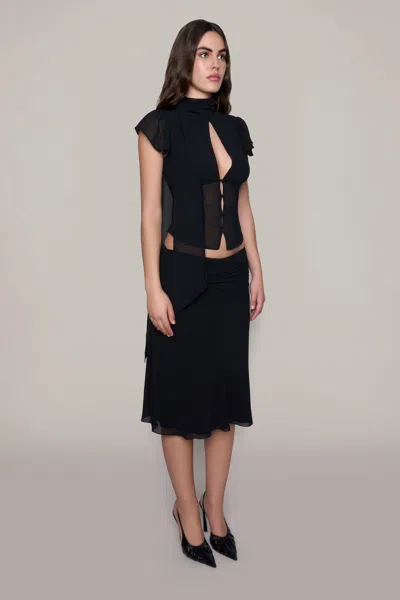 Shop Danielle Guizio Ny Eda Skirt In Black