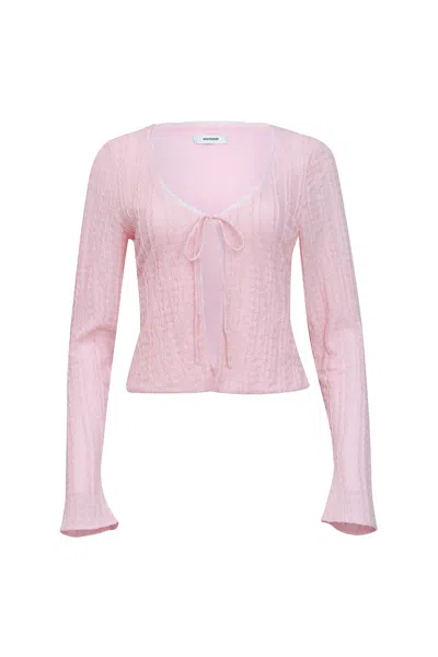 Shop Danielle Guizio Ny Holly Cardigan In Cotton Candy