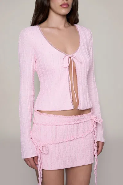 Shop Danielle Guizio Ny Holly Cardigan In Cotton Candy