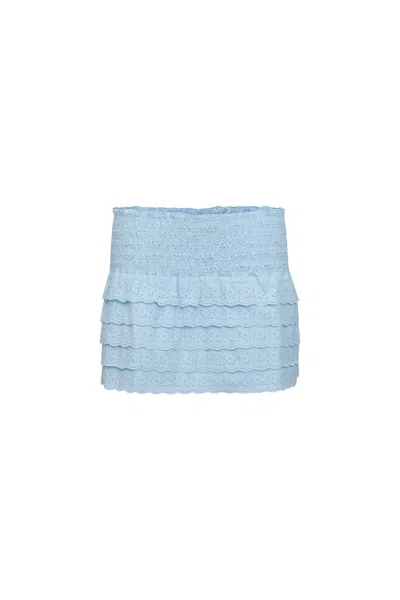 Danielle Guizio Ny Lucinda Mini Skirt In Angel Blue