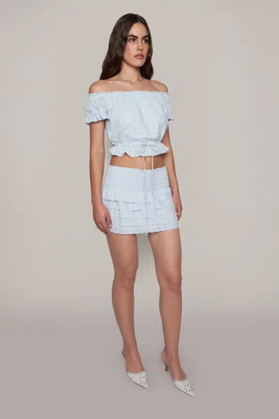 Danielle Guizio Ny Lucinda Mini Skirt In Angel Blue