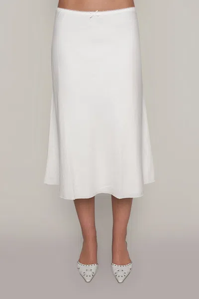 Shop Danielle Guizio Ny Paloma Linen Skirt In White