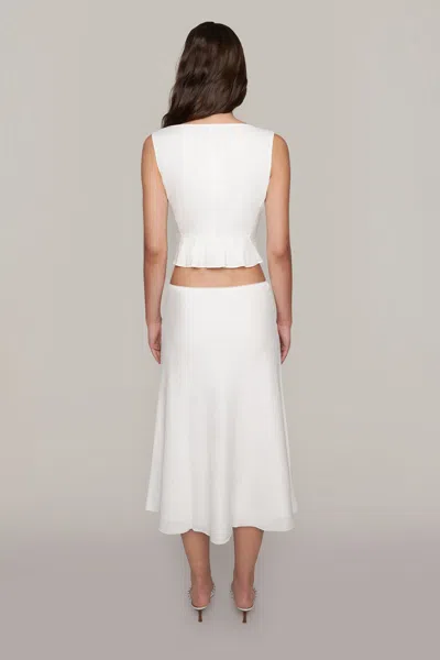 Shop Danielle Guizio Ny Paloma Linen Skirt In White
