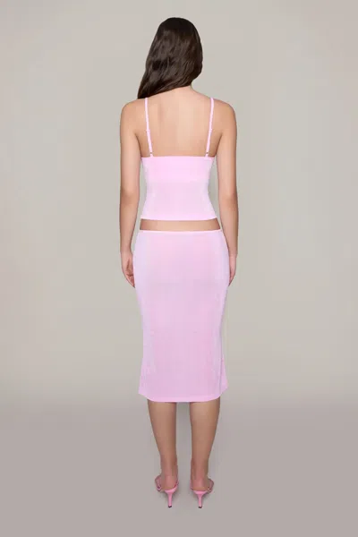 Shop Danielle Guizio Ny Selene Midi Skirt In Cotton Candy