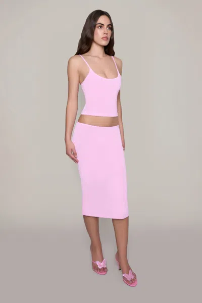 Shop Danielle Guizio Ny Selene Midi Skirt In Cotton Candy