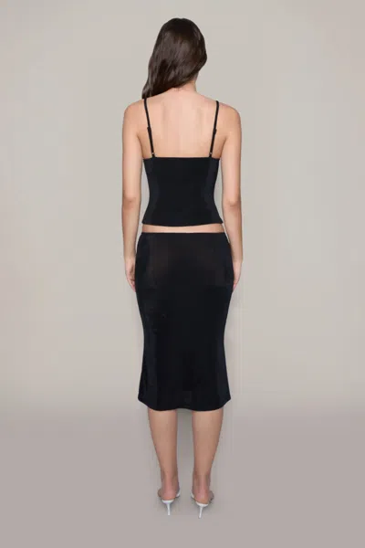 Shop Danielle Guizio Ny Selene Midi Skirt In Black