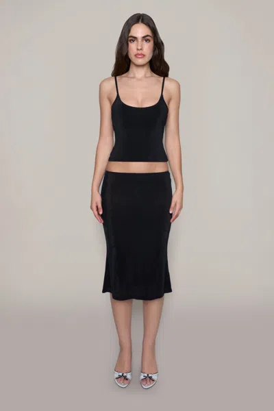 Shop Danielle Guizio Ny Selene Midi Skirt In Black