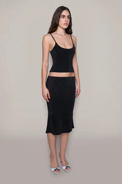 Shop Danielle Guizio Ny Selene Midi Skirt In Black