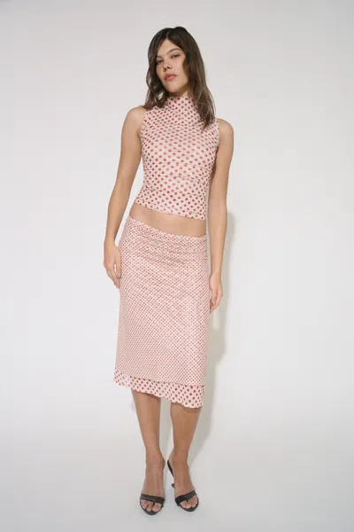Pf24 Cam Top In White Polka Dot
