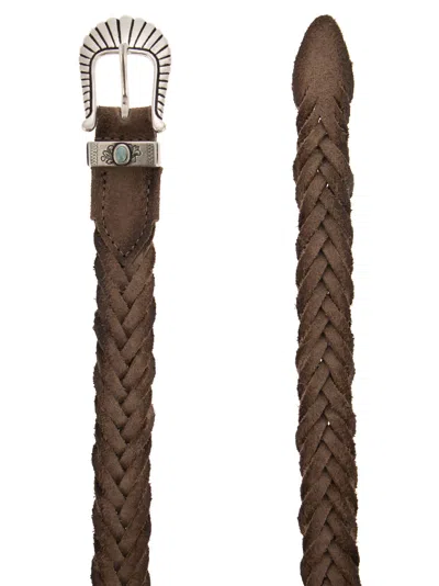 Shop Alberto Luti Suede Braided Belt