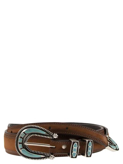 Shop Alberto Luti Tobacco Belt