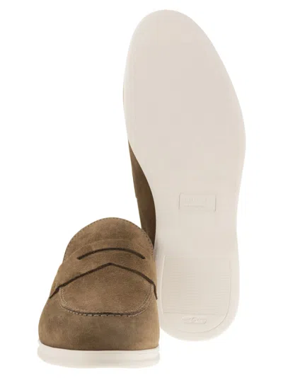 Shop Doucal's Penny Suede Moccasin
