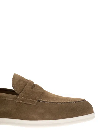 Shop Doucal's Penny Suede Moccasin