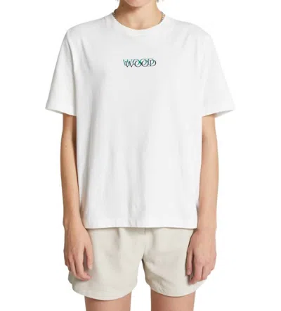 Wood Wood Women's Alma Logo T-shirt In Off White In White