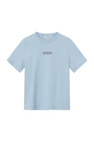 Wood Wood Women's Alma Logo T-shirt In Sky Blue In Blue