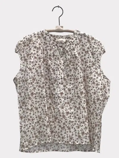 Shop A Shirt Thing Emma Floral Top In Ivory In Multi