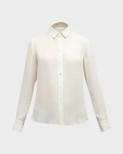 Shop Nili Lotan Gaia Slim Shirt In Ivory In Multi