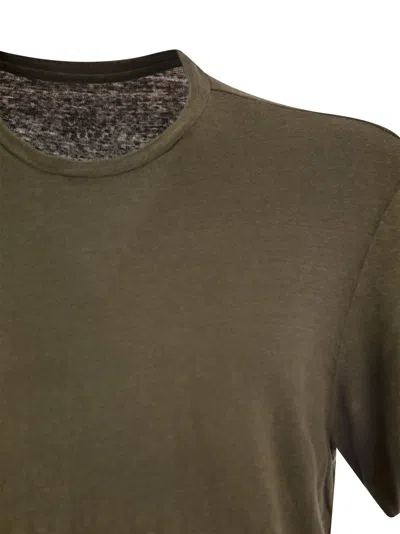 Majestic Crew-neck And Short-sleeved T-shirt In Linen