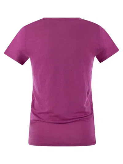 Majestic Crew-neck T-shirt In Linen And Short Sleeve