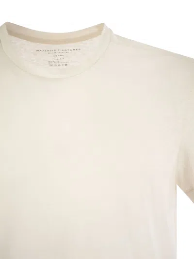 Shop Majestic Linen Crew Neck T Shirt