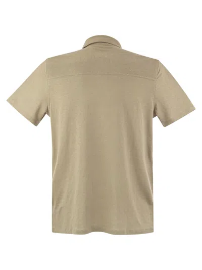 Shop Majestic Linen Short Sleeved Polo Shirt