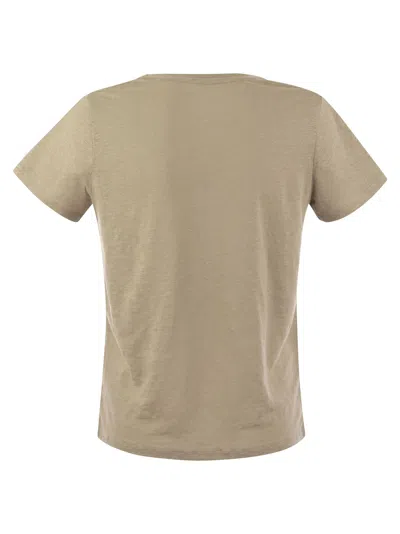 Shop Majestic Linen V Neck T Shirt With Short Sleeves