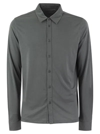 Shop Majestic Long Sleeved Shirt In Lyocell And Cotton