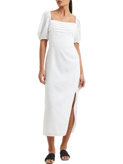 Shop French Connection Womens Midi Smocked Midi Dress In White