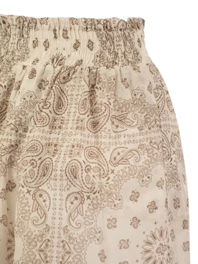 Mc2 Saint Barth Tiered Maxi Skirt In Printed Silk Voile